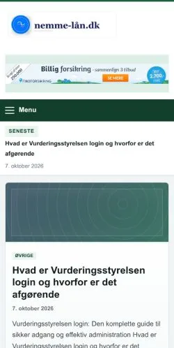 Forhåndsvisning af Nemme Lån, opført til udgivelse af sponsorerede artikler