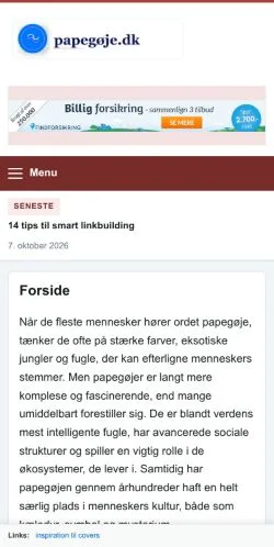 Forhåndsvisning af Papegøje, opført til udgivelse af sponsorerede artikler