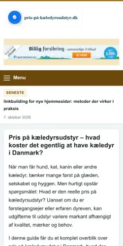 Forhåndsvisning af Pris P Kledyrsudstyr, opført til udgivelse af sponsorerede artikler