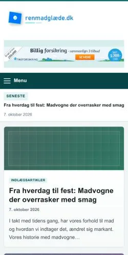 Forhåndsvisning af Ren Madglæde, opført til udgivelse af sponsorerede artikler
