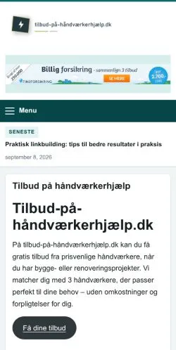 Forhåndsvisning af Håndværkerhjælp Tilbud, opført til udgivelse af sponsorerede artikler