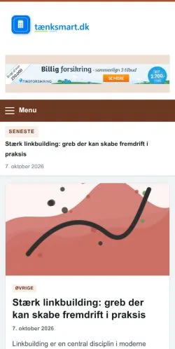 Forhåndsvisning af Tænksmart, opført til udgivelse af sponsorerede artikler