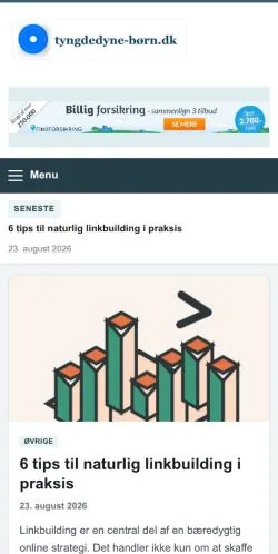 Forhåndsvisning af Tyngdedyne Børn, opført til udgivelse af sponsorerede artikler