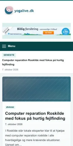Vorschau der Website Yogalive, gelistet für die Veröffentlichung gesponserter Artikel