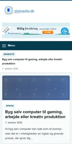 Anteprima del sito Zinimedia, referenziato per la pubblicazione di articoli sponsorizzati