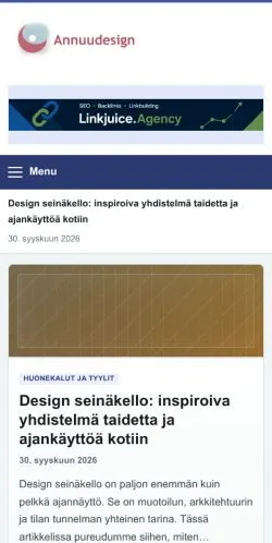 Vista previa del sitio Annuudesign, referenciado para publicar artículos patrocinados
