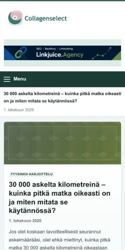 Podgląd witryny Collagen Select, ujętej jako miejsce publikacji artykułów sponsorowanych