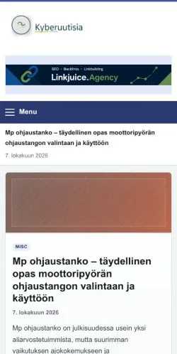 Vorschau der Website Kyberuutisia, gelistet für die Veröffentlichung gesponserter Artikel