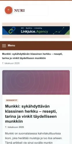 Pré-visualização do site Nuri, referenciado para publicar artigos patrocinados
