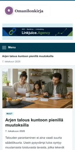 Vorschau der Website Omanilonkirja, gelistet für die Veröffentlichung gesponserter Artikel