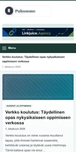 Anteprima del sito Puhumme, referenziato per la pubblicazione di articoli sponsorizzati