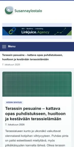 Sponsorlu makale yayını için listelenen Susanna Ylostalo sitesinin önizlemesi