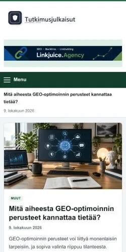Forhåndsvisning af Tutkimusjulkaisut, opført til udgivelse af sponsorerede artikler