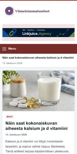 Forhåndsvisning af Viimeisimmat Uutiset, opført til udgivelse af sponsorerede artikler