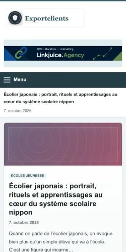 스폰서 기사 게재 매체로 등록된 Export Clients 사이트 미리보기