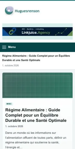 Vista previa del sitio Hugues Renson, referenciado para publicar artículos patrocinados