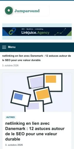 Pré-visualização do site Jumparound, referenciado para publicar artigos patrocinados