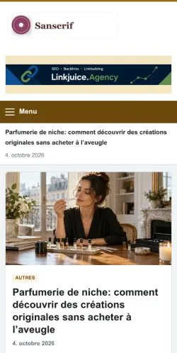 Anteprima del sito Sanserif, referenziato per la pubblicazione di articoli sponsorizzati