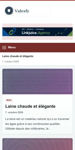 Vista previa del sitio Valexfy, referenciado para publicar artículos patrocinados