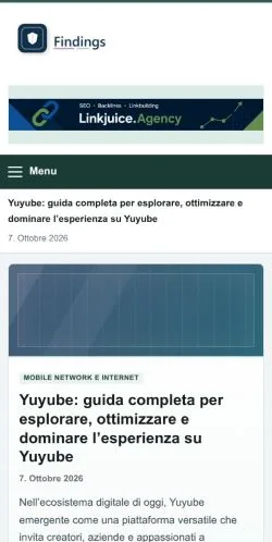 Pré-visualização do site Findings, referenciado para publicar artigos patrocinados