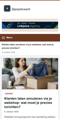 Vorschau der Website Dereset Coach, gelistet für die Veröffentlichung gesponserter Artikel