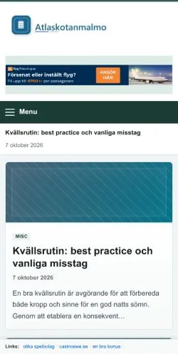 Anteprima del sito Atlaskotan Malmo, referenziato per la pubblicazione di articoli sponsorizzati