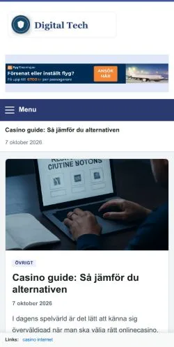 Pré-visualização do site Digital Tech, referenciado para publicar artigos patrocinados