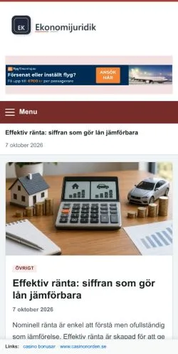 Forhåndsvisning af Ekonomijuridik, opført til udgivelse af sponsorerede artikler
