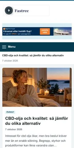 Pré-visualização do site Fastrec, referenciado para publicar artigos patrocinados