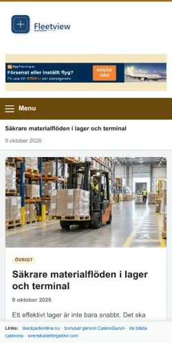 Anteprima del sito Fleetview, referenziato per la pubblicazione di articoli sponsorizzati