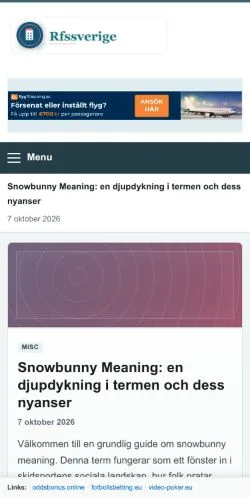 Anteprima del sito Rfssverige, referenziato per la pubblicazione di articoli sponsorizzati