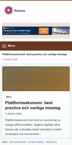 Forhåndsvisning af Senza, opført til udgivelse af sponsorerede artikler