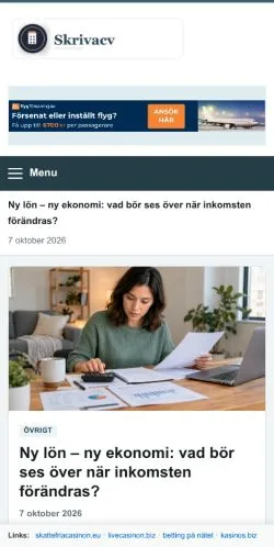 Forhåndsvisning af Skriva CV, opført til udgivelse af sponsorerede artikler