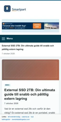 Anteprima del sito Smartpart, referenziato per la pubblicazione di articoli sponsorizzati