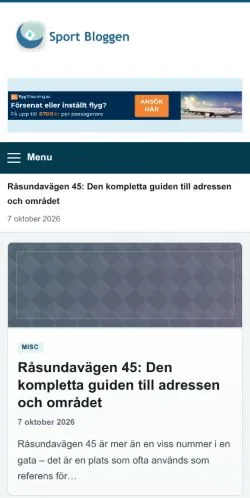 Forhåndsvisning af Sport-Bloggen, opført til udgivelse af sponsorerede artikler