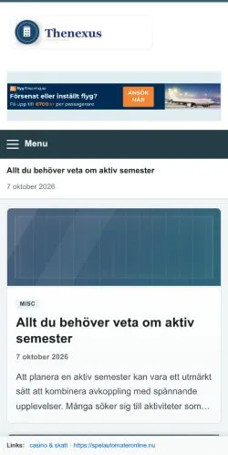 Anteprima del sito The Nexus, referenziato per la pubblicazione di articoli sponsorizzati