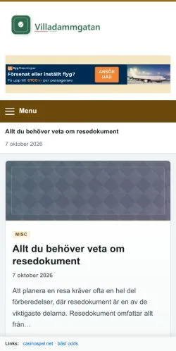 Forhåndsvisning af Villadammgatan, opført til udgivelse af sponsorerede artikler