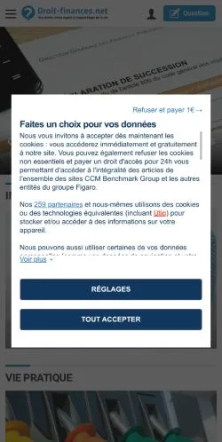 Aperçu du site Droit-Finances, référencé pour publier un article sponsorisé