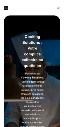 Aperçu du site Cooking Solutions, référencé pour publier un article sponsorisé