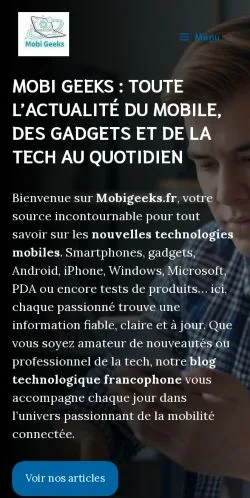 Aperçu du site Mobi Geeks, référencé pour publier un article sponsorisé