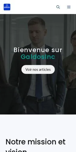 Aperçu du site Galdos Inc, référencé pour publier un article sponsorisé