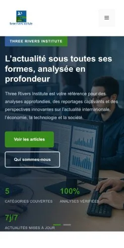 Vorschau der Website Three Rivers Institute, gelistet für die Veröffentlichung gesponserter Artikel