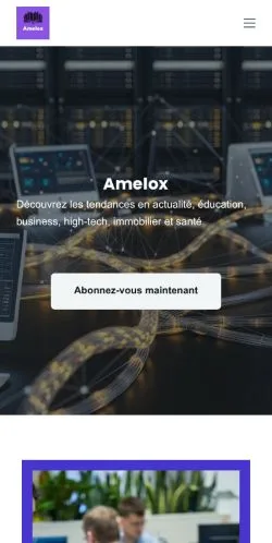 Aperçu du site Amelox, référencé pour publier un article sponsorisé