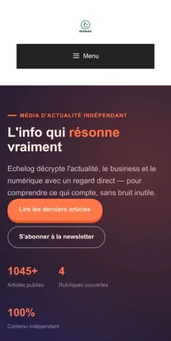 Aperçu du site Echelog, référencé pour publier un article sponsorisé