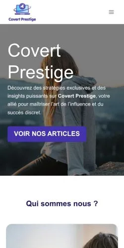 Aperçu du site Covert Prestige, référencé pour publier un article sponsorisé