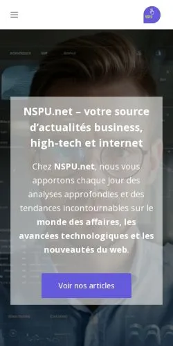 Aperçu du site NSPU, référencé pour publier un article sponsorisé