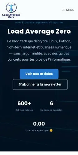 Aperçu du site Load Average Zero, référencé pour publier un article sponsorisé