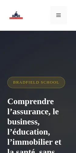 Aperçu du site Bradfield School, référencé pour publier un article sponsorisé