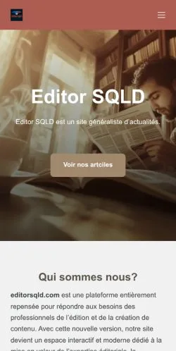 Aperçu du site Editor SQLD, référencé pour publier un article sponsorisé