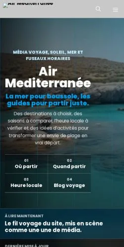 Aperçu du site Air Mediterranée Voyages, référencé pour publier un article sponsorisé